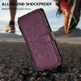 thumbnail image 4 of Decase for Samsung Galaxy S26 Crossbody Zipper Wallet Phone Case,Floral Embossed Pattern PU Leather Flip Phone Shell,Shockproof Hybrid Card Slots Stand Cover,Darkpurple, 4 of 11