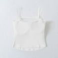 thumbnail image 4 of Camisole pour Femmes, Couleur Unie Col Rond avec Coussin de Soutien-Gorge Intégré, Tissu Polyester, Haut Léger Décontracté, Respirant pour l'Été, Design Ajusté, 4 of 7