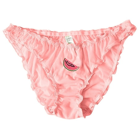

BIZIZA Women s Briefs Sexy Print Mesh Low Rise Lingerie Panties Tanga Pink XL