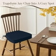 thumbnail image 3 of Chair Cushions for Dining Chairs 4 Pack, D-Shaped Kitchen Chair Cushions with Ties Set of 4, 2.5" Thick Seat Cushions for Dining Room/Kitchen Chairs, 17" x 16", Navy, 3 of 15