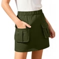 thumbnail image 3 of FchengtaiS Girls Cargo Skirt High Elastic Waist Mini Skirt Summer Casual Daily Sports Skirts with Pockets, 3 of 6