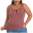 thumbnail image 5 of Women Built-in Bra Tank Tops Spaghetti Strap Basic Camisoles Basic Tank Tops Beach Tank Tops Fitted Tank Tops for Women Yoga Racerback Tank Top Cami Tank Tops for Women Pink 2XL, 5 of 7