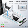 thumbnail image 3 of SWAYVOO PS5 Cooling Stand with Fan for PlayStation 5 Console, Controller Charging Dock, Compatible with PS5 Disc, Digital, Slim & Pro, Black, 3 of 7