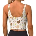 thumbnail image 4 of Goofa Chicken Family Printed Sports Bras for Women, High Impact Running Bra Workout Crop Tank Tops Longline Sports Bra Push up-, 4 of 9