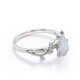 thumbnail image 3 of JeenMata Inspirado en la Naturaleza: Anillo de Compromiso con Engaste de Cuatro Puntas y Ópalo Arcoíris de Forma Ovalada de 1,3 Quilates, Chapado en Oro Blanco de 18 K sobre Plata, 3 of 5