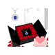 thumbnail image 1 of Flor Eterna Rosas Rojas Exquisita Caja Con Collar Y Regalo Xtellar azul, 1 of 4