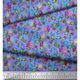 thumbnail image 3 of Soimoi Rayon Fabric Coral,Starfish & Turtle Ocean Print Sewing Fabric Yard 56 Inch Wide, 3 of 3