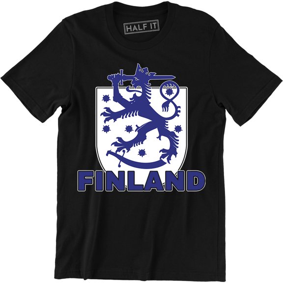 Suomi Finland Crest Men's Finnish Flag, Republic Of Finland Tee Shirt