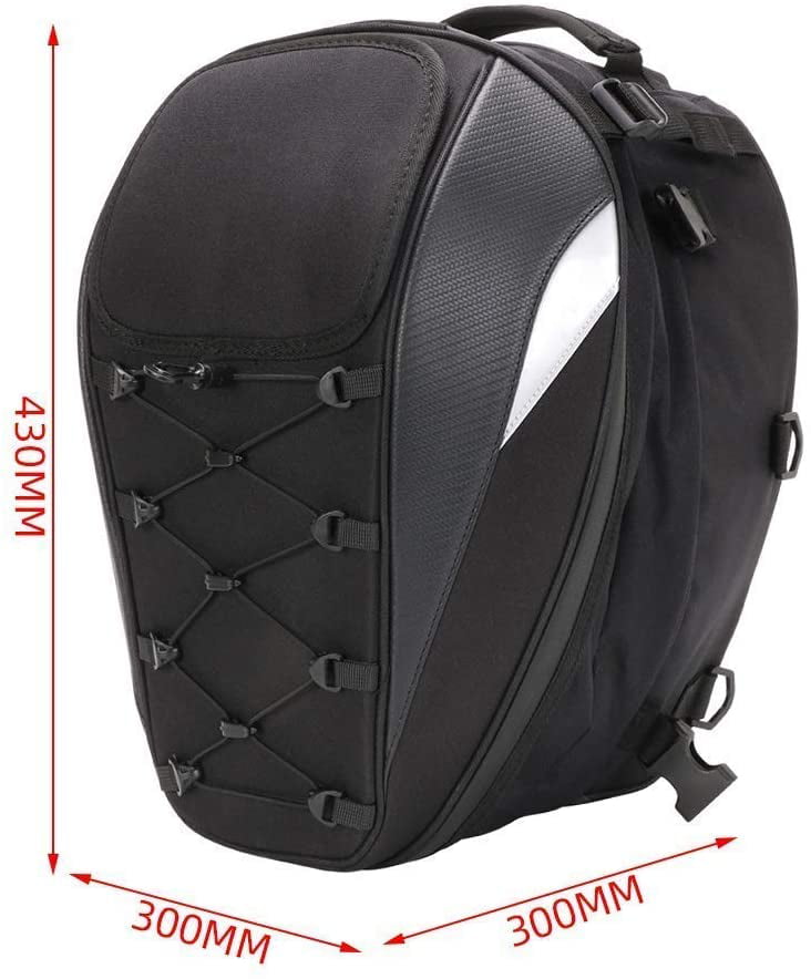JFG RACING Motorcycle Seat Bag/Tail Bag Dual Use Motorcycle Backpack Waterproof Luggage Bags Motorbike Helmet Bag Storage Bags 