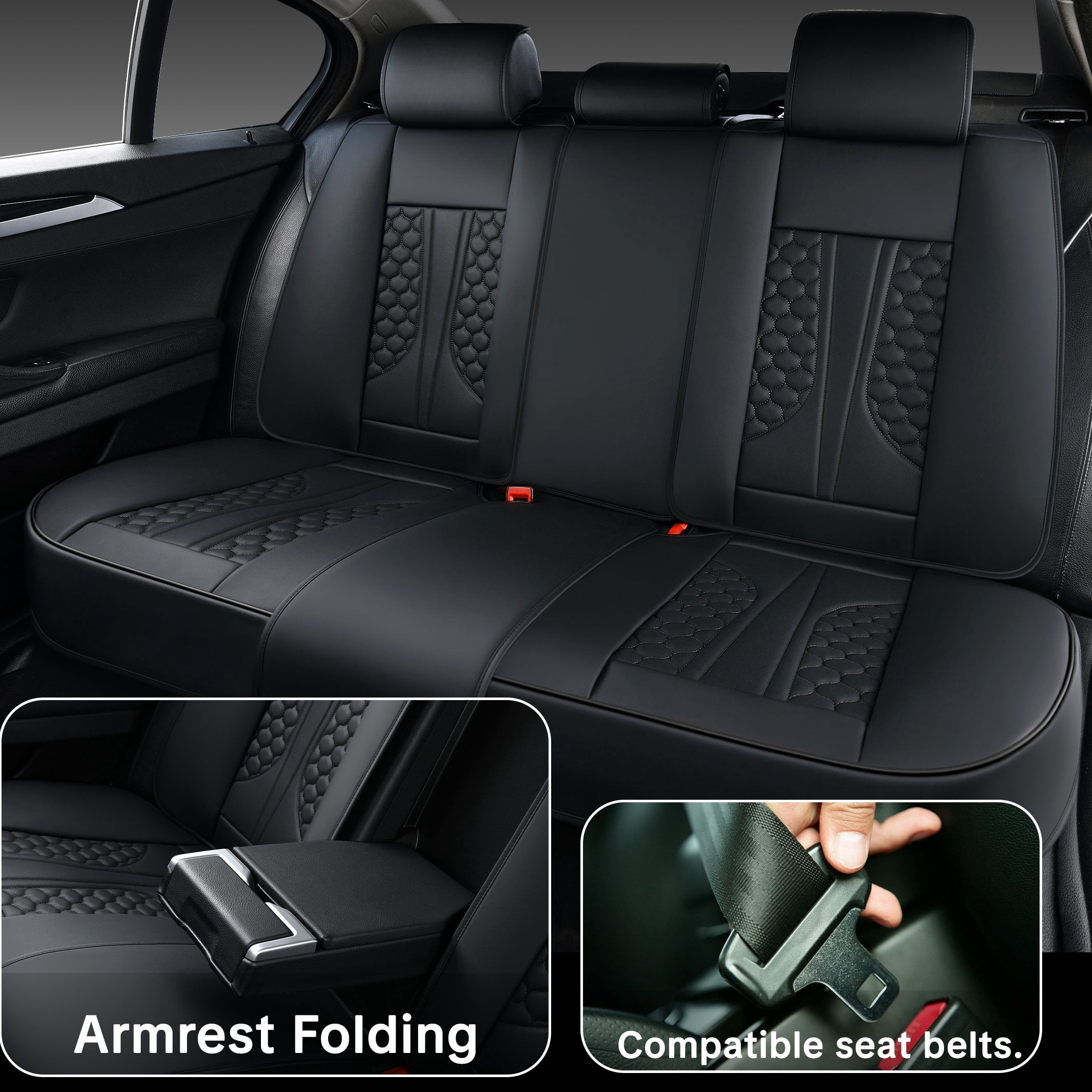 Suitable For 99% Of Universal Car Seat Covers, Made Of Pu Leather, With Four Layers Of Anti-Slip Measures, Easy To Install, And Suitable For All Seasons.