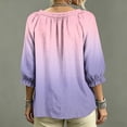 thumbnail image 5 of Womens 3/4 Length Sleeve Tunic Tops Dressy Casual V-Neck Summer Tops Floral Blouses Work Shirts, 5 of 5