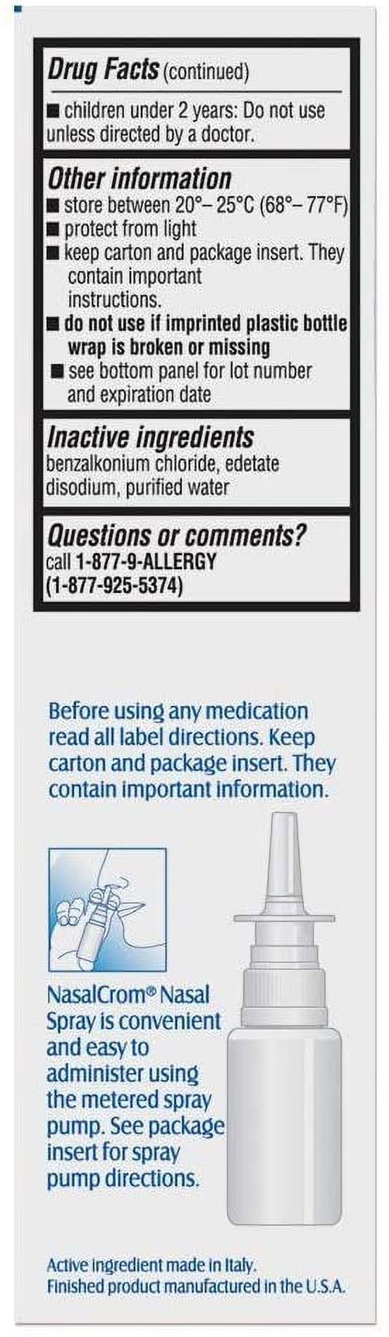 NasalCrom Nasal Allergy Sprays Symptom Controller, 200 Sprays .88 FL OZ, 2 Pack)