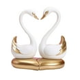 thumbnail image 2 of Esquirla 2 Pieces Couple Swan Figurines Valentine'S Day Gift for Entrance Living Room White, 2 of 6