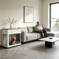 thumbnail image 3 of Afuera Living 40-Inch White 3-in-1 Dog Crate Furniture 3 Doors 240 lb Top, 3 of 10
