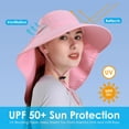 thumbnail image 3 of Womens Sun Hat UV Protection, Foldable Waterproof Wide Brim Bucket Hats with Neck Flap for Summer Beach Fishing Hiking, 3 of 5