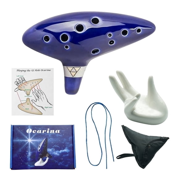 Youersen Zelda Ocarina 12 Holes Alto C Tone with Song Book - Ideal Festival Gift, Blue