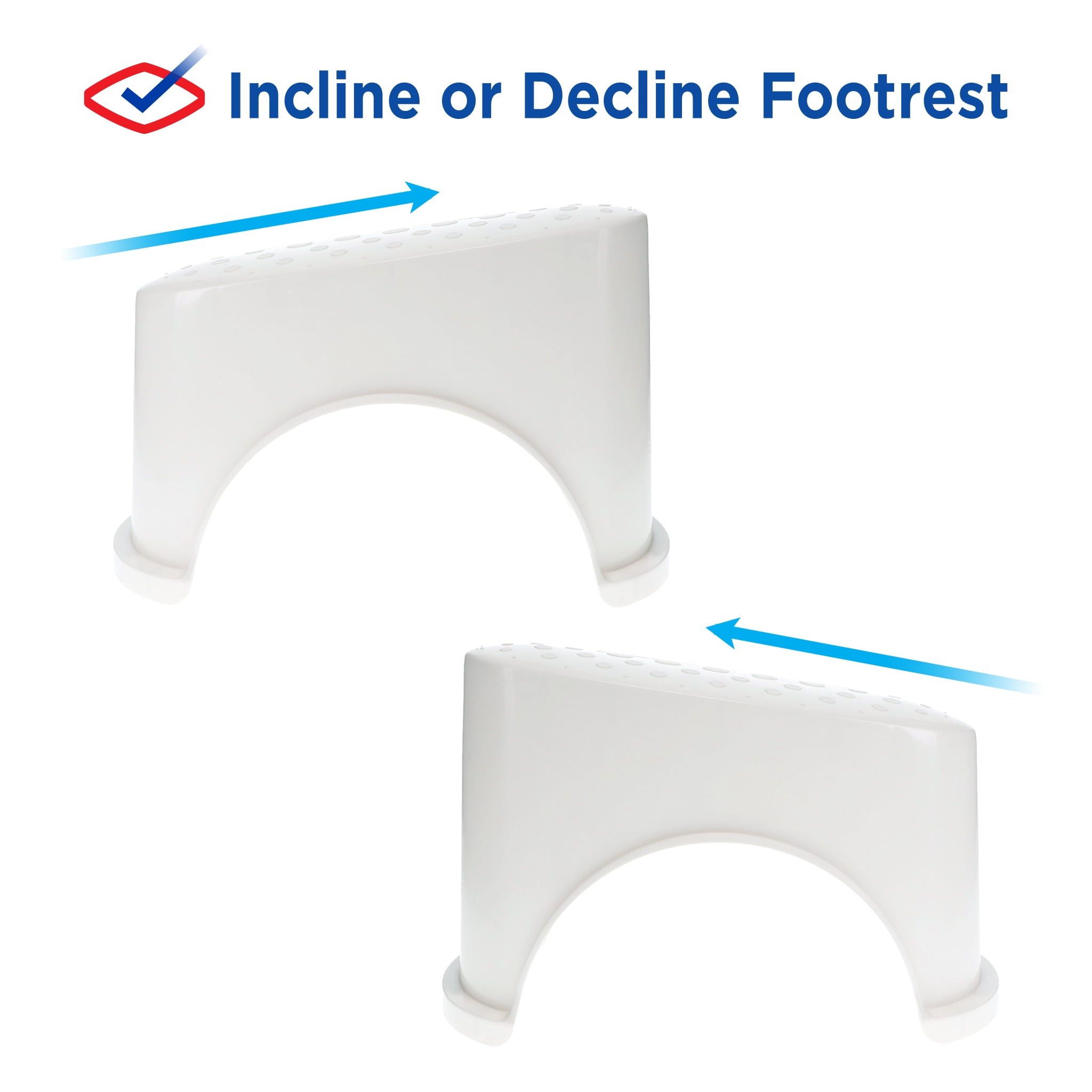Clorox Antimicrobial Reversible Toilet Stool with Elevated Support, White, 250 lb Limit