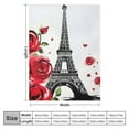 thumbnail image 4 of JEUXUS Eiffel Tower Blanket Girls Couples Romantic Flower Throw Blanket,Paris Cityscape Printed Modern Flannel Blanket Sofa Bed Couch Decor 40x50,Botanical Red Rose Floral Love Heart Plush Blanket, 4 of 6