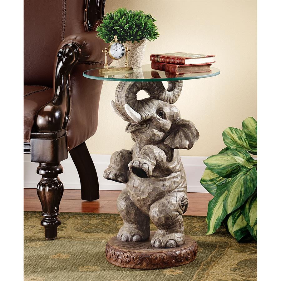 Design Toscano Good Fortune Elephant Glass Topped Table Walmartcom Walmartcom