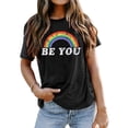 thumbnail image 3 of VILOVE Rainbow Graphic Tees Women Be You Pride Shirts Short Sleeve Tops LGBT Equality T Shirts, 3 of 7
