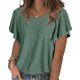 thumbnail image 3 of Camiseta de mujer Sonducket con volantes Color sólido Verde L AP011064-08, 3 of 6
