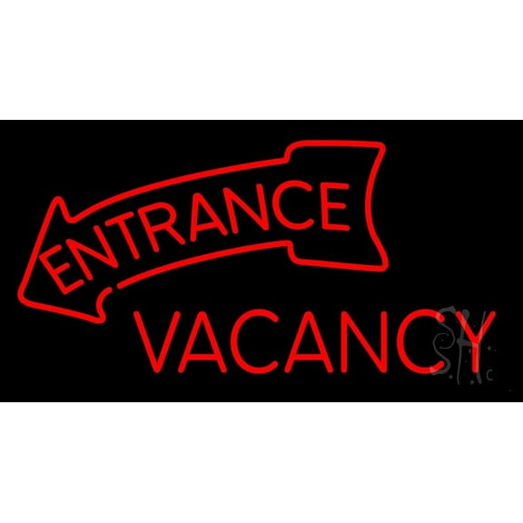 Entrance Vacancy Red LED Neon Sign 13 x 24 - inches, Clear Edge Cut Acrylic Backing, with Dimmer - Bright and Premium built indoor LED Neon Sign for Bar decor.