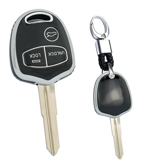 Key Fob Cover Fit for Mitsubishi Outlander ASX Pajero Montero Sport Soft TPU Key Shell Accessories 3 Button Keychain