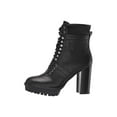 thumbnail image 2 of Vince Camuto Ermania Black Lace Up Combat Block Platform Heel Platform Boots (6, BLACK), 2 of 6