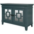 thumbnail image 4 of Cfowner Accent Storage Cabinet, Wooden Cabinet with Decorative Mirror Door, Modern Style Storage Cabinet for Entryway Living Room Bedroom, Blue, 4 of 9