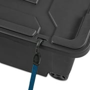 Sterilite Extra-Large Wheeled Industrial Storage Bin, 40 Gallon Durable Plastic Storage Tote with Latching Lid and Pull Handle, Dark Gray