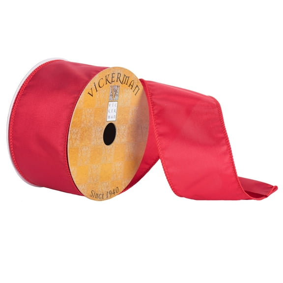 Vickerman 2.5" x 10 Yards Red Nylon Wired Edge Christmas Ribbon