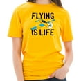 thumbnail image 3 of Big Size Flying Is Life Graphic Design Unisex Short Sleeve Cotton Jersey T-Shirt - Taxi Gold XL, 3 of 4