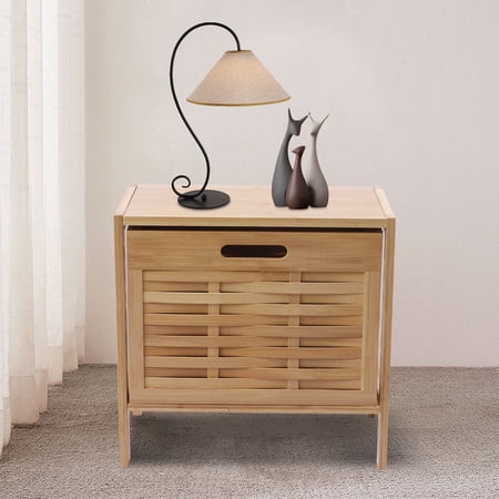 Bamboo Sofa End Table Nightstand Bedside Bedroom Storage Nightstand Living Room 16.5  L x 10.2  W x 15.7 H