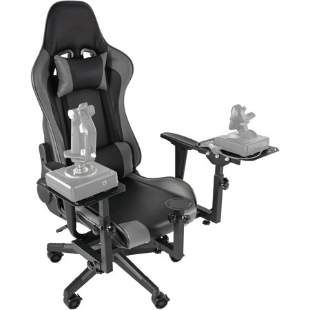Minneer Flight Racing Sim Cockpit with Gray Game Chair Fit for Logitech X56 X52 /Thrustmaster A10C Hotas Warthog Include Joystick Bracket and Seat