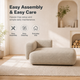 thumbnail image 2 of Miniyam Boucle Chaise Lounge Chair, One Arm Upholstered Chaise Sofa with Single-Sided Back and Legs for Living Room, Camel, 2 of 7