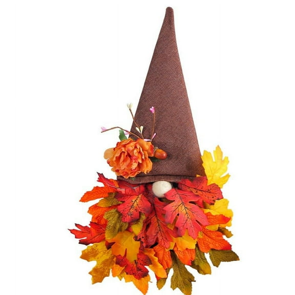 Fall Wreath Gnome Decor with Maple Leaves for Front Door Thanksgiving Wreath Decoration for Wall Door Porch
