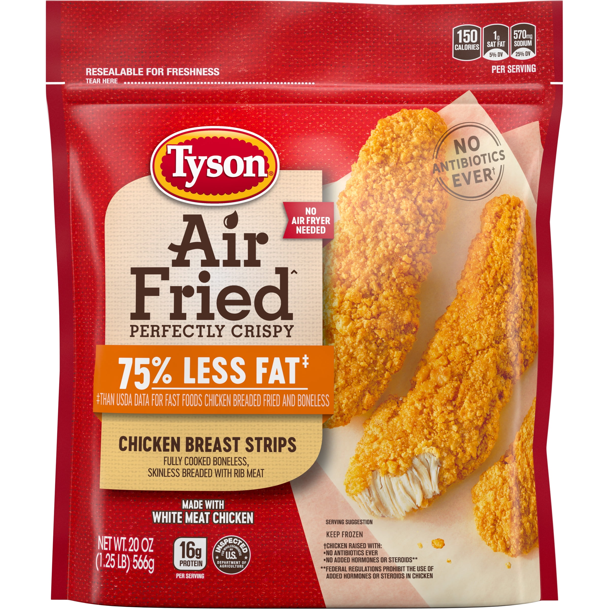 Tyson® Air Fried Perfectly Crispy Chicken Breast Strips, 1.25 lb Bag