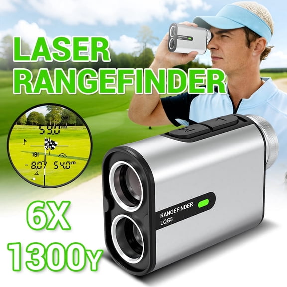 BOAYAL 6X Golf Rangefinder 1300 Yards Silver Metal Design, Flag Lock with Vibration Alert, Slope Switch, 750mAh Laser Range Finder for Golf Hunting
