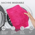 thumbnail image 4 of Home Weavers Waterford Collection 100% Cotton Tufted Bath Rug, Extra Soft and Absorbent Bath Rugs, Non-Slip Plush Bath Carpet, Machine Wash, Bath Mat for Bathroom, 18"x18" Lid Cover, Hot Pink, 4 of 5