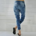 thumbnail image 3 of Henpk New Arrivals 2024 Now Trending 2024 Jeans For Women High Rise Leggings For Women Plus Size Clearance Summer Elastic Plus Loose Casual Drawstring Plus Cropped Blue L, 3 of 7