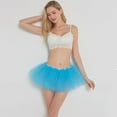 thumbnail image 4 of SWSMCLT Women's Mini Tutu Skirt Summer Layered Short Party Ballet Pancake Dance Sexy Clown Bubble Tulle Skirt Blue Small-X-Large, 4 of 4