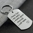 thumbnail image 4 of Call Your Grandma Grandpa Mom Dad Keychain Ornaments Engraved Keychains Be Safe Funny Gift Silver Unique Charm Pendant, 4 of 13