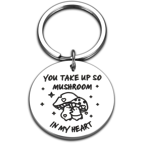 Cute Mushroom Keychain for Her & Him - Romantic Gifts for Couple, Wife, Husband, Fiance - Valentine's Day, Anniversary, Birthday, Christmas