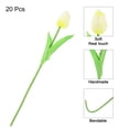 thumbnail image 3 of Uxcell 20pcs Tulips Artificial Flowers, Artificial Flowers Fake Tulip Stems Real Touch for Decoration (Light Yellow), 3 of 7