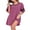 A5-red-purple, variant on DreamFish Womens Nightgown Short Sleeve Sleepshirt V Neck Sleepwear Casual Loungewear Ladies Sleepwear