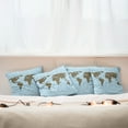 thumbnail image 3 of Ambesonne Ocean Throw Pillow Cover 4 Pack, Map with Waves, 20", Cocoa Pale Blue, 3 of 6