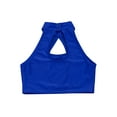 thumbnail image 4 of YEAHDOR Kids Girls Shiny Sequins Crop Top Sleeveless Hollow Front Dance Training Tops Royal Blue 6, 4 of 5