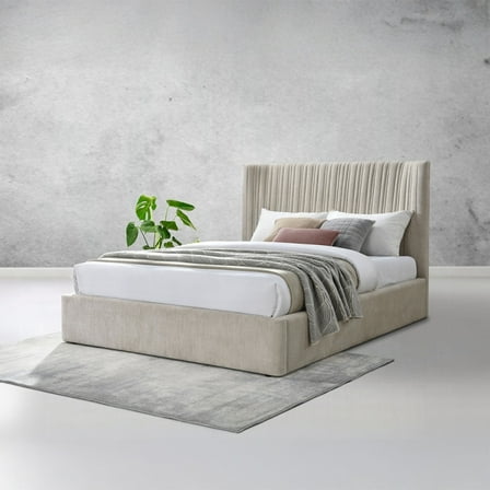 ACME Loren Queen Bed in Beige Linen