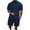 #05 Navy 【Everyday Casual】, variant on Men's Summer Casual Short Sleeve Lapel Button Down Shirt and Shorts Set Elastic Waist Drawstring Loose Fit for Vacation Beach Holiday Outdoor Golf Daily Wear | IhhxPro,Black XL