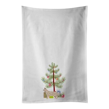 Carolines Treasures CK4568WTKT 28 x 19 in. Unisex Bengal No.1 Cat Merry Christmas White Dish Towels Kitchen Towel - Set of 2